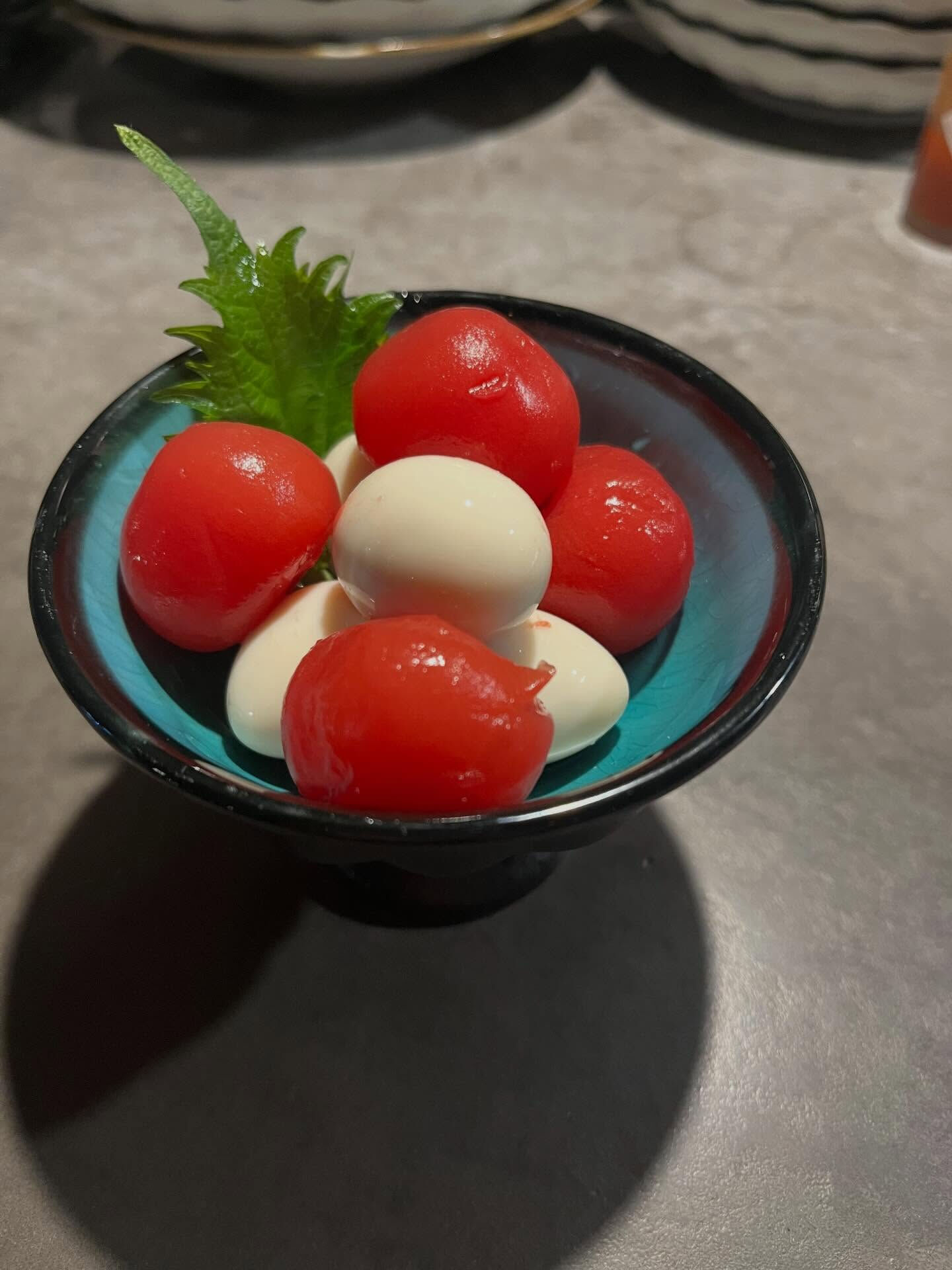 「トマトとうずらの漬物」🍅🥚